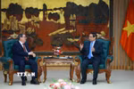 Thủ tướng Phạm Minh Chính tiếp đồng chí Bruno Rodríguez Parrilla, Ủy viên Bộ Chính trị, Đặc phái viên Đảng, Chính phủ Cuba, Bộ trưởng Bộ Ngoại giao Cuba. (Ảnh: Dương Giang/TTXVN)