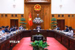 Thủ tướng Phạm Minh Chính chủ trì họp Thường trực Chính phủ về công tác chuẩn bị APEC 2027. (Ảnh: Dương Giang/TTXVN)