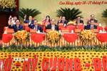 Đoàn Chủ tịch điều hành Đại hội. (Ảnh: Quốc Đạt/TTXVN)
