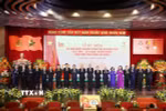 Tổng Bí thư dự Lễ kỷ niệm 80 năm Ngày truyền thống Toà án nhân dân. (Ảnh: Thống Nhất/TTXVN)