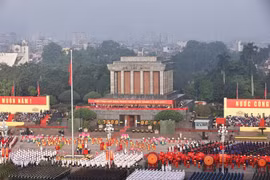 Sáng 2/9/2025, Lễ Kỷ niệm, diễu binh, diễu hành 80 năm Cách mạng tháng Tám thành công và Quốc khánh nước CHXHCN Việt Nam 2/9 được tổ chức trọng thể tại Quảng trường Ba Đình và một số tuyến phố của Thủ đô Hà Nội. (Ảnh: TTXVN)