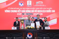 Acecook Việt Nam có lần đầu tiên đồng hành cùng Vòng chung kết Giải bóng đá Vô địch U19 Quốc gia trong vai trò nhà tài trợ chính. (Ảnh: VFF)