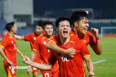 Đội tuyển U23 Việt Nam sẽ chạm trán U23 Kuwait ở trận ra quân tại vòng bảng ASIAD 2026. (Ảnh: Việt Anh/Vietnam+)