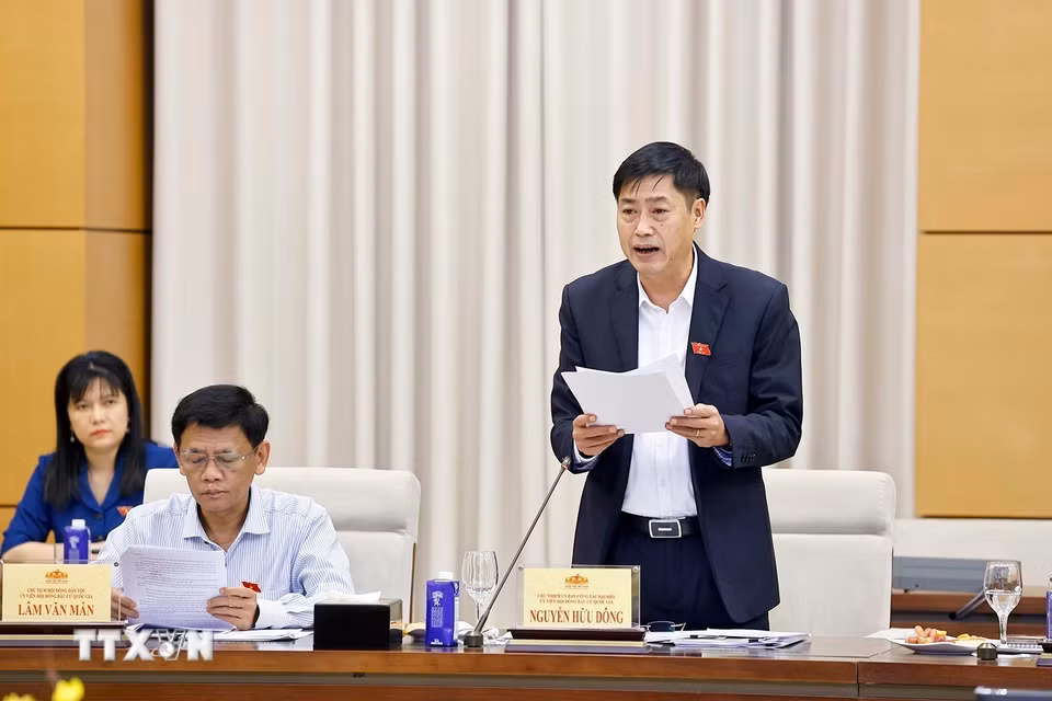 Chủ nhiệm Ủy ban Công tác đại biểu của Quốc hội Nguyễn Hữu Đông phát biểu. (Ảnh: Doãn Tấn/TTXVN)