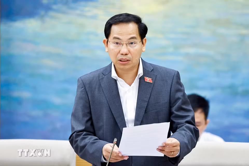 Tổng thư ký Quốc hội, Chủ nhiệm Văn phòng Quốc hội Lê Quang Mạnh phát biểu. (Ảnh: Doãn Tấn/TTXVN)