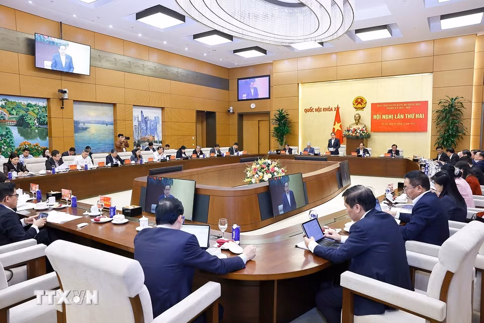 Hội nghị lần thứ hai Ban Chấp hành Đảng bộ Quốc hội nhiệm kỳ 2025-2030. (Ảnh: Doãn Tấn/TTXVN)