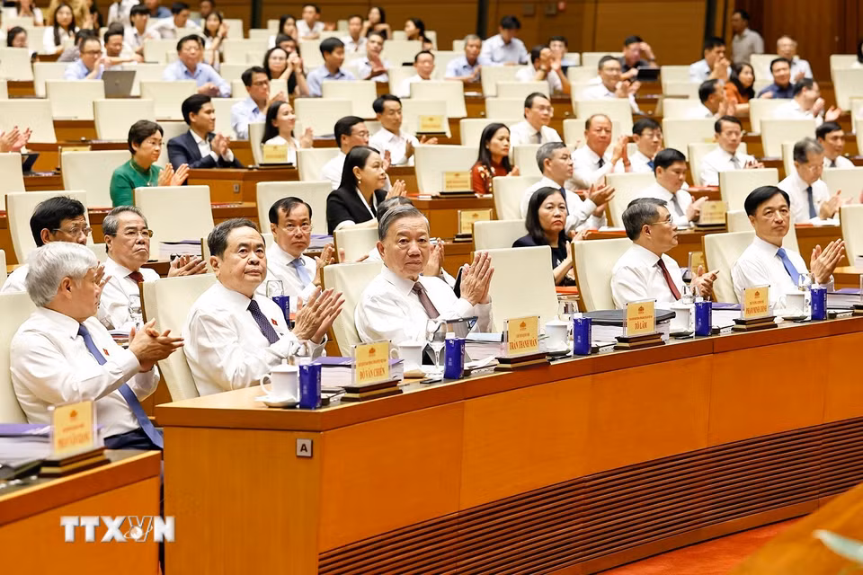 Tổng Bí thư Tô Lâm dự Hội nghị chuyên đề: Bình dân học vụ số- Quốc hội số. (Ảnh: Doãn Tấn/TTXVN)