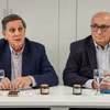 Ông Rodolfo Rossi (phải), Chủ tịch Hiệp hội Đậu tương Argentina (ACSoja) và ông Ricardo Bergmann (trái), Phó Chủ tịch ACSoja. (Ảnh: Thanh Tùng/TTXVN)