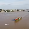 Triều cường sông Đồng Nai tại trạm thủy văn Biên Hòa chiều ngày 10/10 lên xấp xỉ báo động 3. (Ảnh: Sỹ Tuyên/TTXVN)