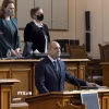 (Tư liệu) Tổng thống Bulgaria Rumen Radev phát biểu trước Quốc hội tại Sofia. (Ảnh: THX/TTXVN)