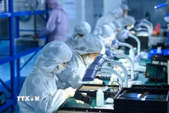 Công nhân làm việc tại một công ty ở tỉnh Giang Tây, Trung Quốc. (Ảnh: THX/TTXVN)
