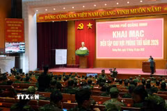 Quang cảnh diễn tập. (Ảnh: Văn Đức/TTXVN)