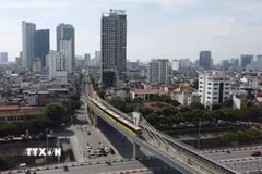 Tuyến đường sắt đô thị đoạn Nhổn-Ga Hà Nội. (Ảnh minh họa: Huy Hùng/TTXVN)
