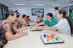 Cơ sở dưỡng lão bán trú công lập đầu tiên tại Hà Nội tại phường Long Biên, tạo môi trường chăm sóc chuyên nghiệp, an toàn cho người cao tuổi, đồng thời giúp duy trì sự gắn kết giữa các thành viên trong gia đình. (Ảnh: Phan Phương/TTXVN)