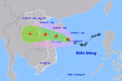 Vị trí và đường đi của áp thấp nhiệt đới. (Nguồn: Trung tâm Khí tượng Thủy văn Quốc gia)