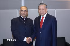 Tổng Bí thư, Chủ tịch nước Tô Lâm gặp Tổng thống Timor Leste José Ramos-Horta. (Ảnh: Thống Nhất/TTXVN)