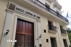 Trụ sở Ngân hàng Trung ương Cuba. (Ảnh: Việt Hùng/TTXVN)