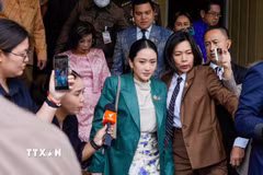 Bà Paetongtarn Shinawatra tại thủ đô Bangkok, Thái Lan. (Ảnh: THX/TTXVN)