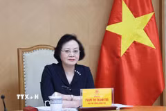 Phó Thủ tướng Phạm Thị Thanh Trà chủ trì cuộc làm việc về Đề án thành lập thành phố Quảng Ninh trực thuộc Trung ương. (Ảnh: Lâm Khánh/TTXVN)