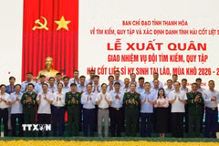Mùa khô 2026-2027, Thanh Hóa phấn đấu tìm kiếm, quy tập 130 hài cốt liệt sỹ tại Lào và 10 hài cốt liệt sỹ trong nước. (Ảnh: TTXVN phát)