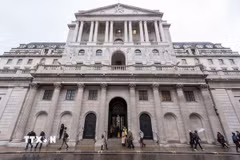 Ngân hàng trung ương Anh tại thủ đô London. (Ảnh: THX/TTXVN)