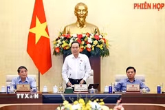 Chủ tịch Quốc hội Trần Thanh Mẫn phát biểu bế mạc Phiên họp. (Ảnh: Doãn Tấn/TTXVN)