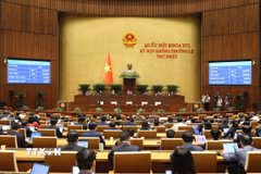 Quốc hội biểu quyết thông qua Nghị quyết của Quốc hội về giảm thuế thu nhập cá nhân, thuế thu nhập doanh nghiệp đối với cá nhân và doanh nghiệp. (Ảnh: An Đăng/TTXVN)