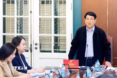 Chủ tịch nước Lương Cường chủ trì cuộc họp. (Ảnh: Lâm Khánh/TTXVN)
