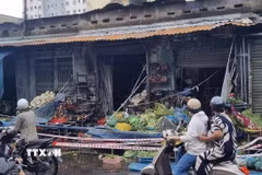 Hiện trường vụ cháy. (Ảnh: TTXVN phát)