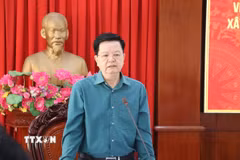 Phó Thủ tướng Mai Văn Chính phát biểu tại buổi làm việc với Ủy ban Nhân dân tỉnh Tây Ninh. (Ảnh: Bùi Giang/TTXVN)