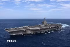 Tàu sân bay USS Harry S. Truman của Mỹ. (Ảnh: IRNA/TTXVN)