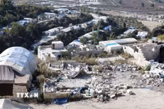 Một trại tạm cư ở tỉnh Idlib, Syria. (Ảnh: THX/TTXVN phát)