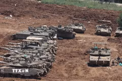 Binh sỹ Israel được triển khai gần biên giới với Liban. (Ảnh: THX/TTXVN phát)