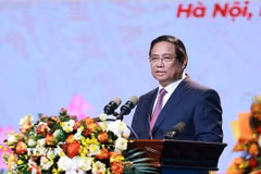 Thủ tướng Phạm Minh Chính phát biểu tại Lễ kỷ niệm 80 năm Ngày thành lập Đài Tiếng nói Việt Nam. (Ảnh: Dương Giang/TTXVN)