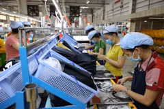 Hoạt động sản xuất của Công ty Trách nhiệm hữu hạn PouYuen Việt Nam. (Ảnh: TTXVN phát)