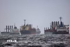 Tàu thuyền di chuyển trên Biển Đen. (Ảnh: IRNA/TTXVN)