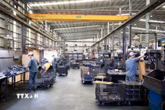Xưởng sản xuất của Công ty Cơ khí Động lực Toàn Cầu, doanh nghiệp có vốn đầu tư FDI tại Khu công nghiệp Giang Điền, Đồng Nai. (Ảnh: Hồng Đạt/TTXVN)