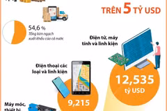 Bốn mặt hàng xuất khẩu trên 5 tỷ USD trong 2 tháng năm 2025