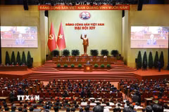 Phiên bế mạc Đại hội XIV của Đảng. (Ảnh: TTXVN)