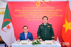 Đại tướng Nguyễn Trọng Nghĩa phát biểu. (Nguồn: Báo Quân đội Nhân dân)