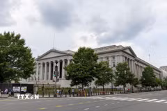 Trụ sở Bộ Tài chính Mỹ ở Washington, D.C. (Ảnh: THX/TTXVN)