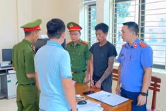 Đối tượng Nguyễn Văn Nam tại Cơ quan Điều tra. (Nguồn: Công an tỉnh Hà Tĩnh)