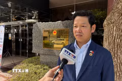 Anh Trần Trung Kiên, Tổng Thư ký Hiệp hội Xúc tiến hợp tác kinh tế Việt Nam-Nhật Bản (VJECPA), chia sẻ với phóng viên TTXVN. (Ảnh: Xuân Giao/TTXVN)