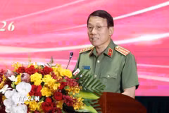 Đại tướng Lương Tam Quang, Bộ trưởng Bộ Công an phát biểu. (Ảnh: Danh Lam/TTXVN)