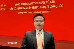 Ông Dương Cẩm Vinh, Tiến sĩ chuyên ngành Kỹ thuật Cơ khí, Đại học Thanh Hoa, Tổng Giám đốc Công ty TNHH Công nghệ Thông minh Hân Vinh Sáng Đông Quản tại Trung Quốc. (Ảnh: TTXVN phát)