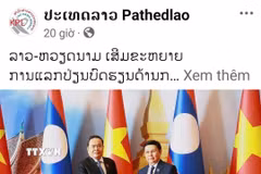 Bài đăng trên trang Facebook chính thức của Hãng Thông tấn quốc gia Lào. (Ảnh: TTXVN phát)