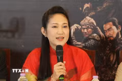 Nghệ sỹ Nhân dân Nguyễn Thị Thanh Thúy, Phó Giám đốc Sở Văn hóa và Thể thao Thành phố Hồ Chí Minh, phát biểu. (Ảnh: Hữu Duyên/TTXVN)