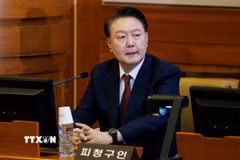 Tổng thống Hàn Quốc Yoon Suk Yeol tại Tòa án Hiến pháp ở Seoul ngày 23/1/2025. (Ảnh: THX/TTXVN)