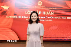 Bà Trần Hà My, Giám đốc Mạng lưới Đổi mới sáng tạo Việt Nam tại Pháp (VINEU France), Chủ tịch Hội Doanh nghiệp Trẻ Việt Nam tại châu Âu (VYBE). (Ảnh: TTXVN phát)
