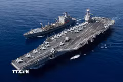 Tàu sân bay USS Gerald R. Ford của hải quân Mỹ. (Ảnh: Reuters/TTXVN)